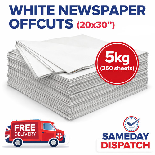 250 white newspaper offcuts - 250, x