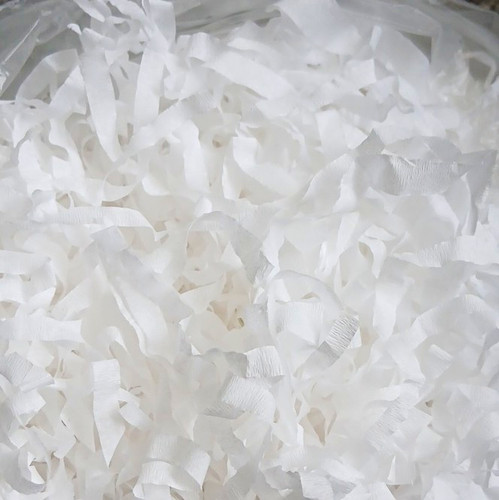White solid crinkle - solid, cut