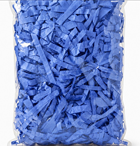 Blue solid shredded paper - paper, gift
