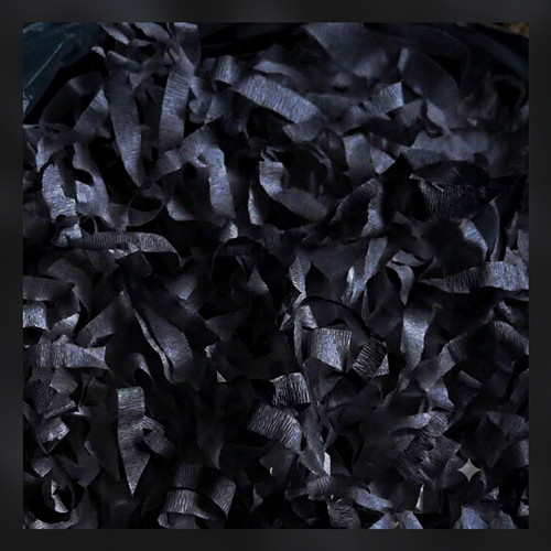 Black solid crinkle cut - black,